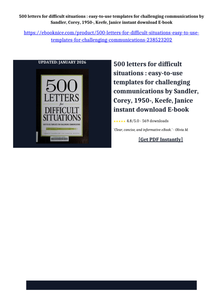 500 Letters For Difficult Situations: Easy-To-Use Templates For ...