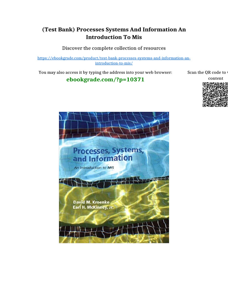 (Test Bank) Processes Systems and Information An Introduction to MIS ...