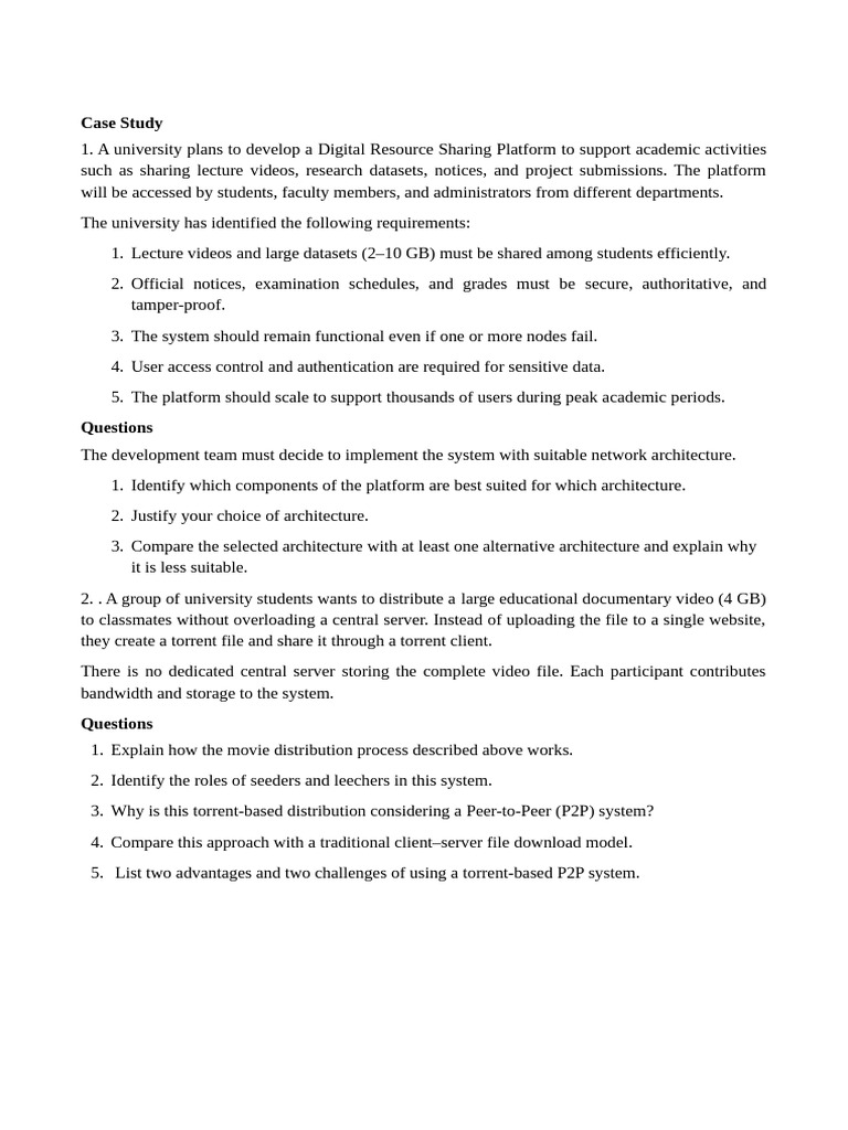 Case Study Question 5th Feb 2026 | PDF