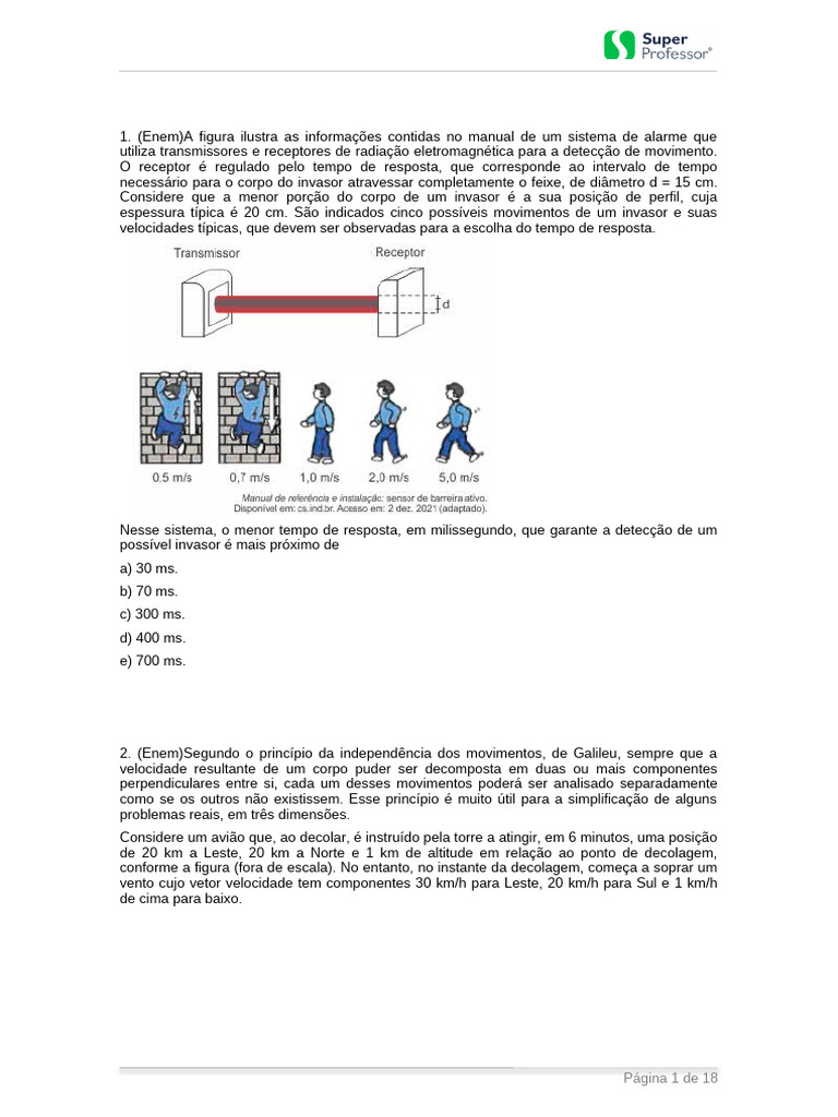 Aula 01 Curso de Física | PDF | Tempo | Velocidade