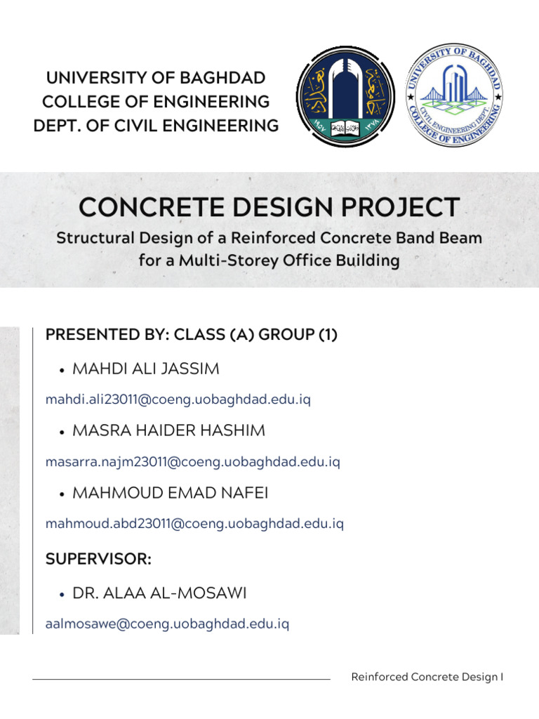 Concrete Design Project (MMM) | PDF | Beam (Structure) | Bending