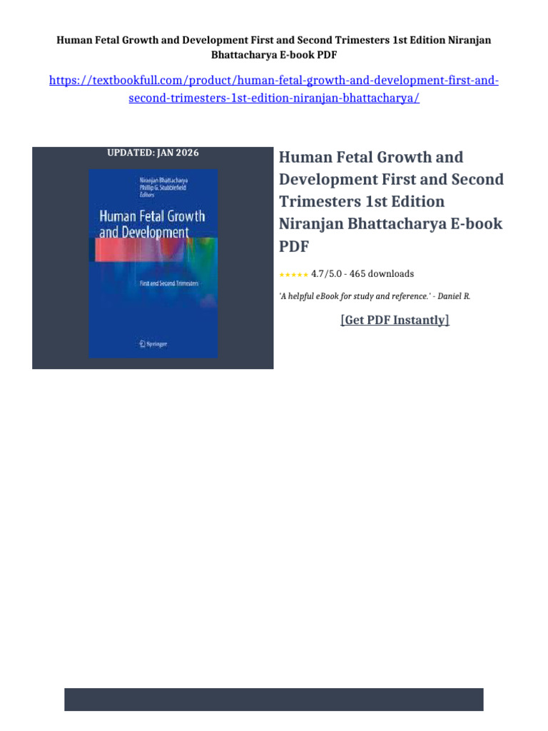 Human Fetal Growth and Development First and Second Trimesters 1st ...