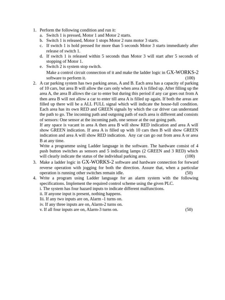 PLC Model Question Paper Above 22 Years | PDF | Programmable Logic ...