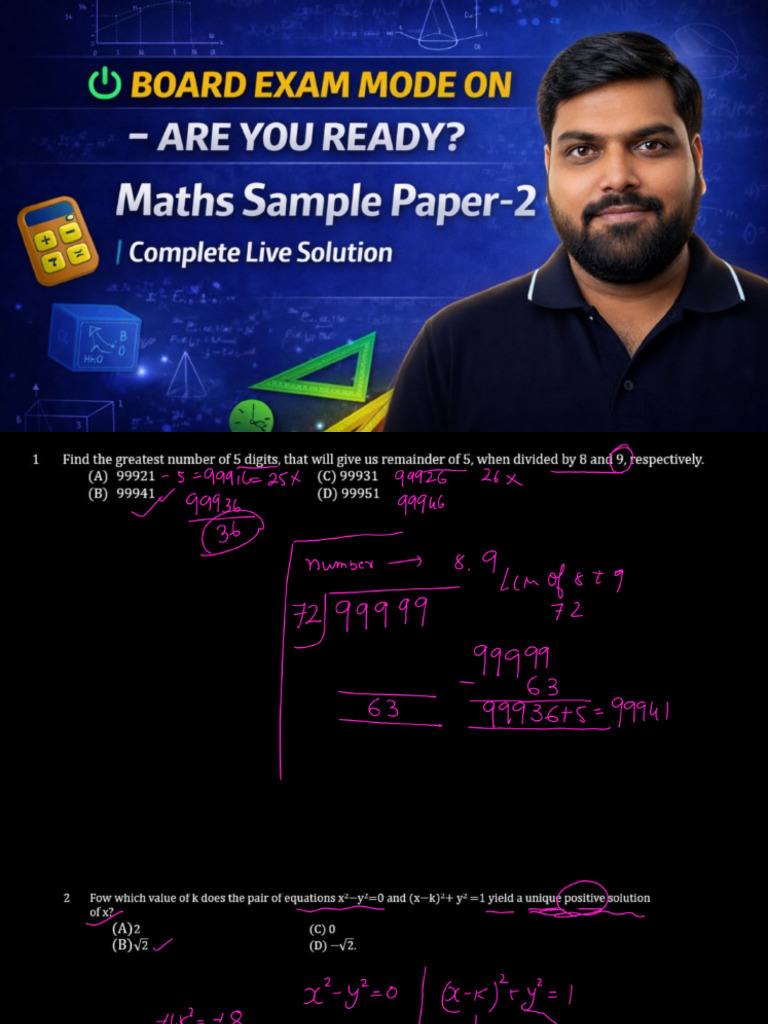 Maths Sample Paper 02 Solution | PDF