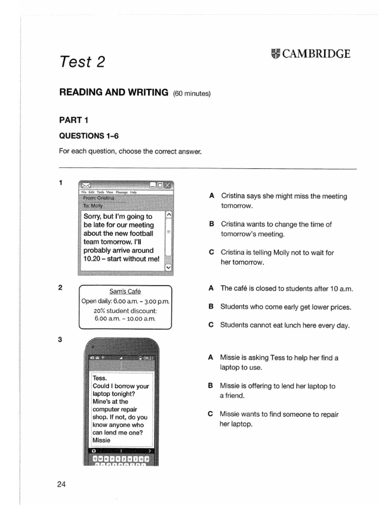 Ket Test 2 Part 1-3 | PDF