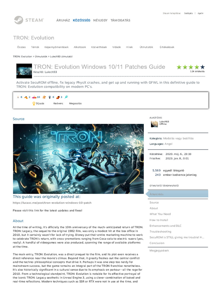 TRON - Evolution Windows 10 - 11 Patches Guide | PDF