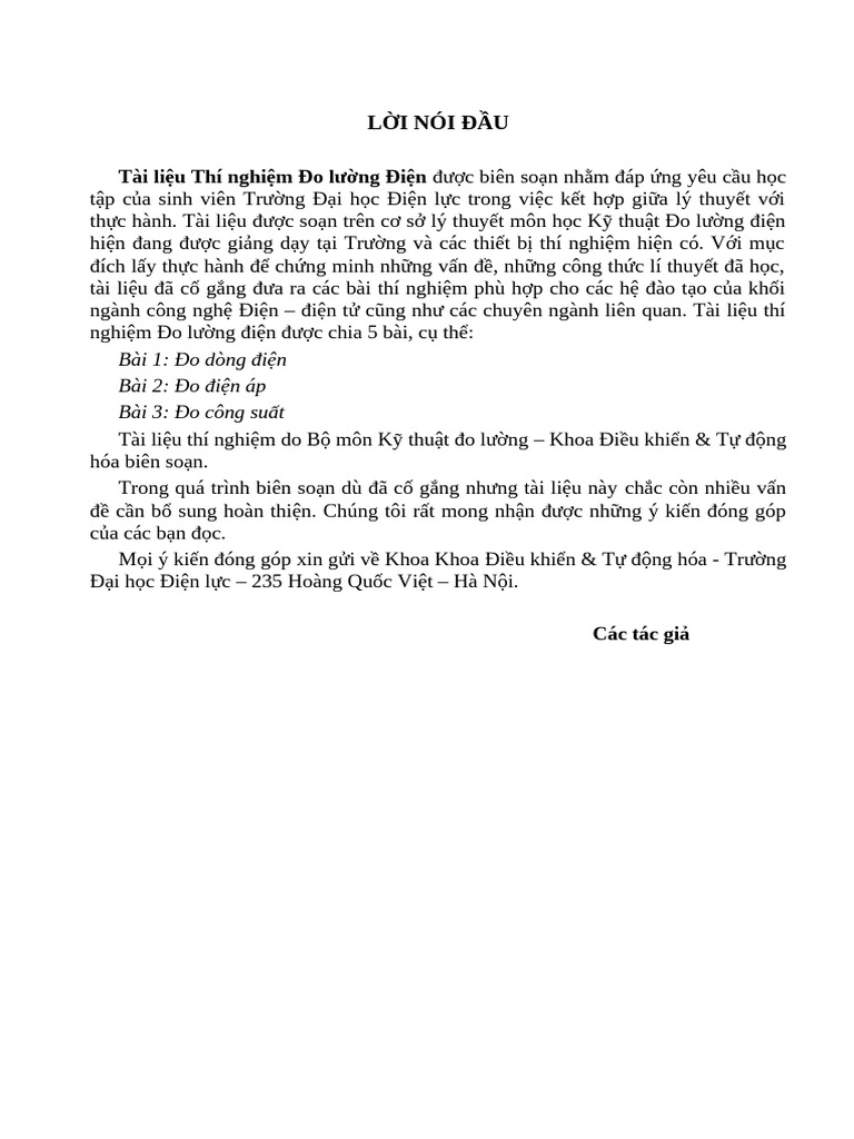 Thí Nghiệm KTDL DIEN final. Hoa 1 | PDF