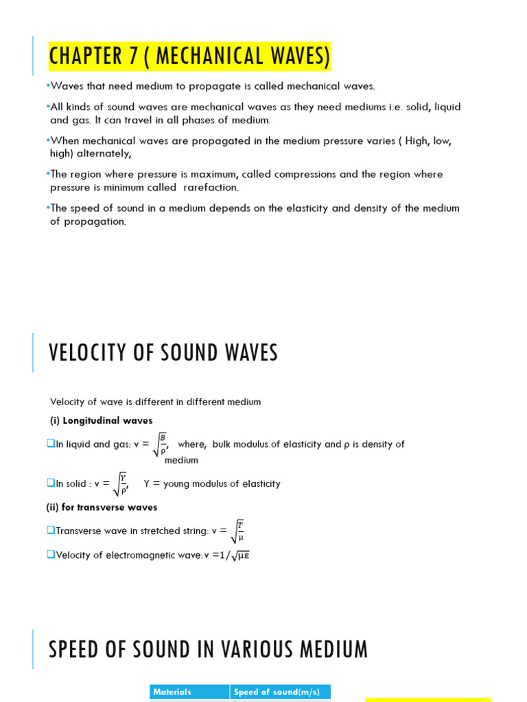 Mechanical Waves Class 12 | PDF | Waves | Sound