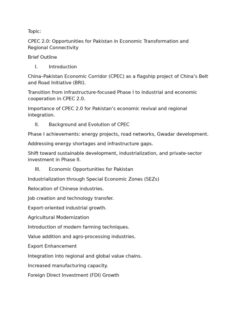 Cpec China Pakistan Relationship Recovery | PDF | Economic Development ...
