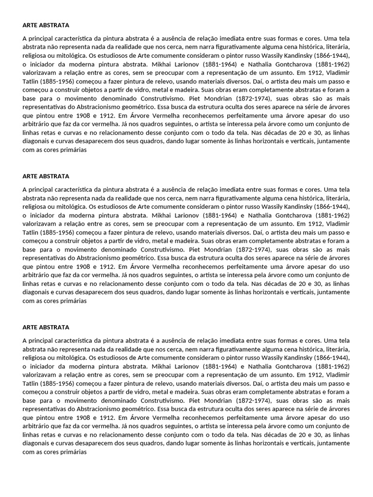 Arte Abstrata | PDF | Arte abstrata | As artes