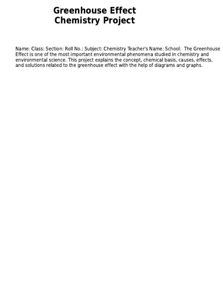 Greenhouse Effect Chemistry Project Enhanced | PDF | Greenhouse Effect ...
