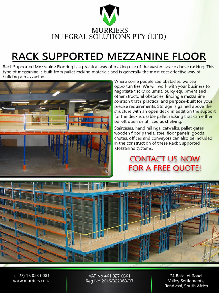 Mis Spec Sheet Rack Supported Mezzanine Floor | PDF