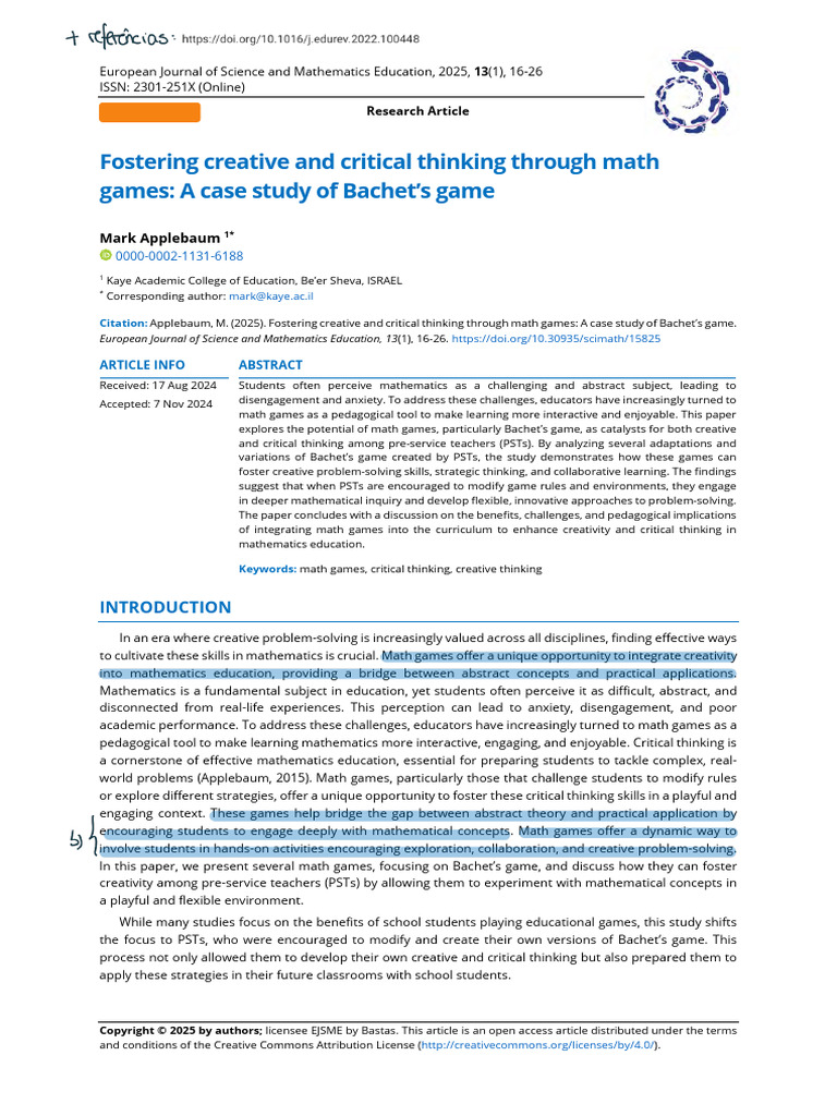 5 Fostering Creative and Critical Thinking Throug | PDF | Creativity ...