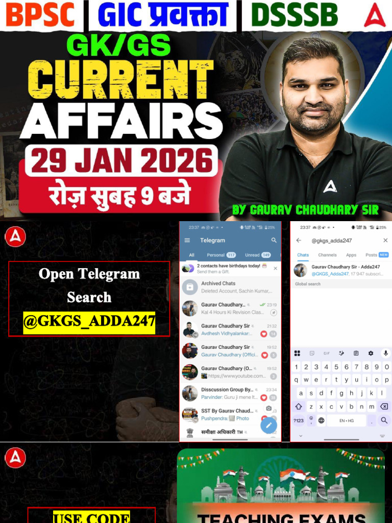 30 January 2026 - GS Current Affairs | PDF