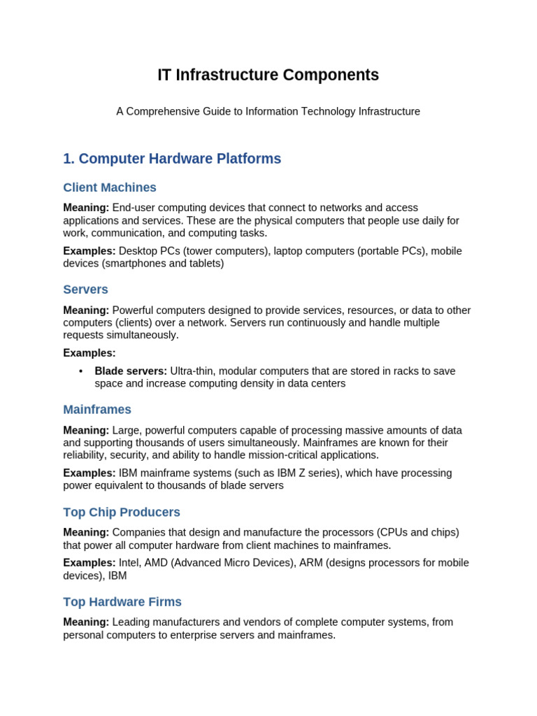 Infrastructure Components Report | PDF | Personal Computers | Computer ...