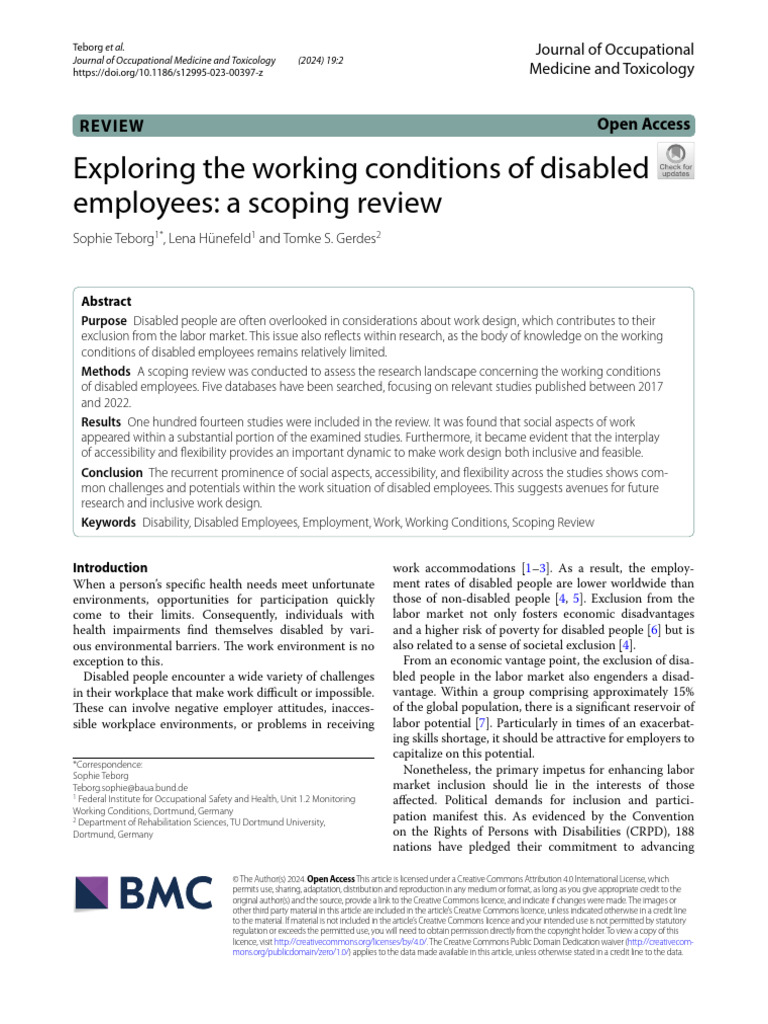 The Working Conditions of Disabled REVIEW | PDF | Disability ...