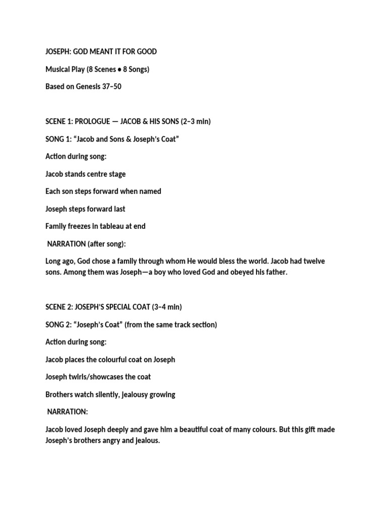 Joseph - Musical Play (Jkbpm) | PDF | Jacob | Old Testament Books