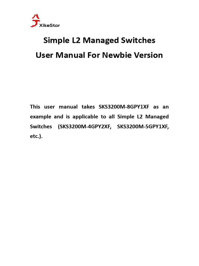 Web Managed Switch Manual - Newbie Version | PDF | Network Switch | Ip ...
