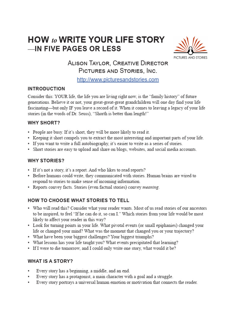 RT3655 How To Write Your Life Story | PDF