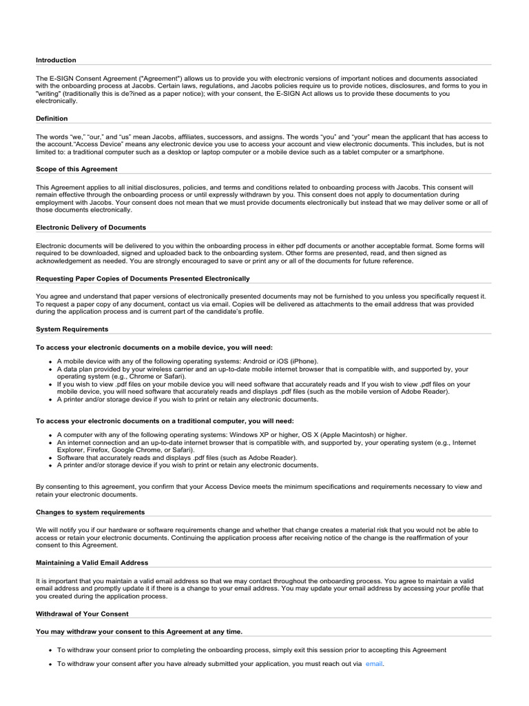 E-Signature Consent Agreement | PDF | Operating System | Safari (Web ...