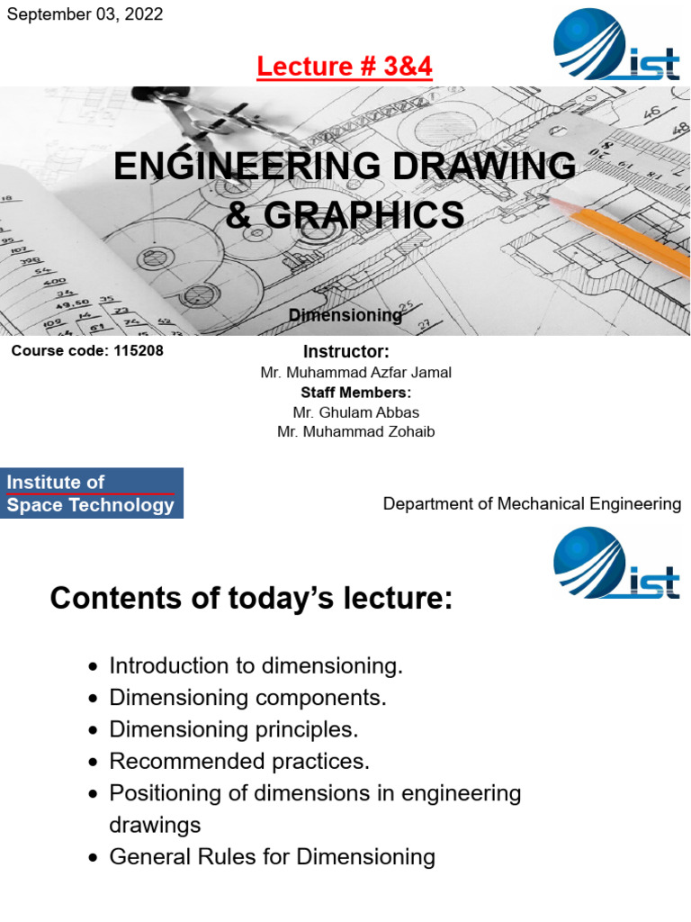 Lecture 3 & 4 - Eng. Drawing - Dimensioning | PDF | Angle | Curve