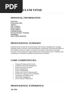 Comprehensive CV Sample Template | PDF