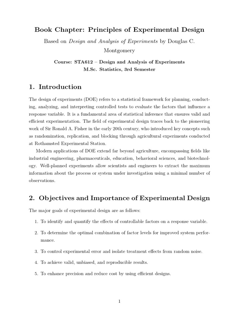 Design and Analysis of Experiments | PDF | Design Of Experiments ...