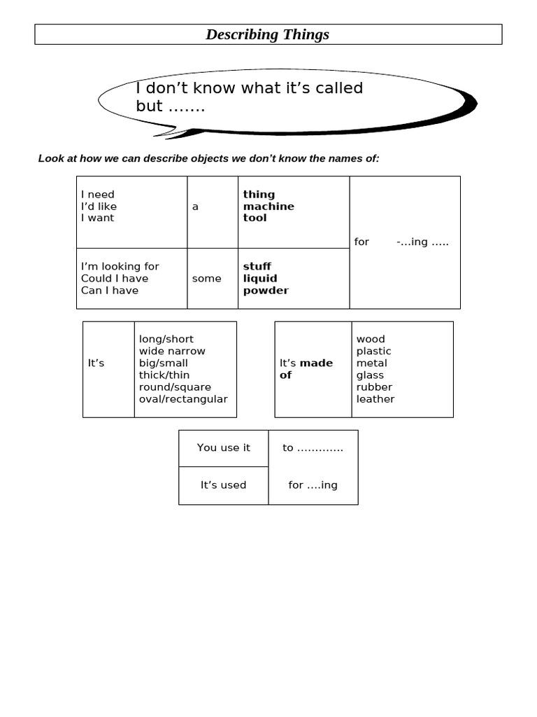 Describing Things | PDF