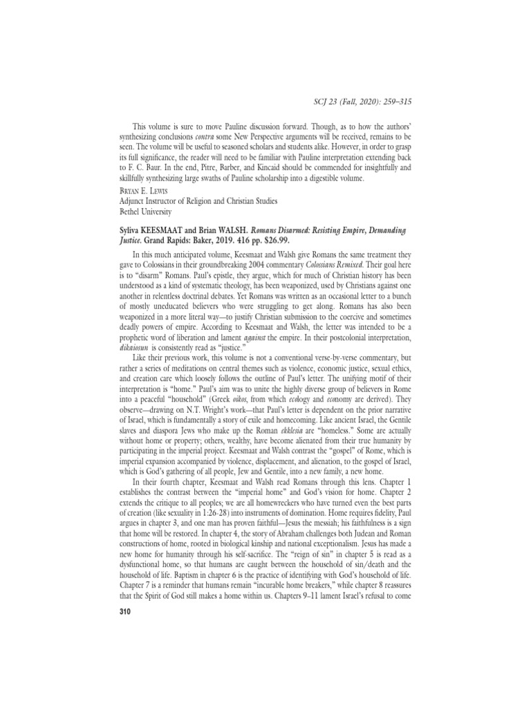 Romans Disarmed Resisting Empire Demandi | PDF | Paul The Apostle ...
