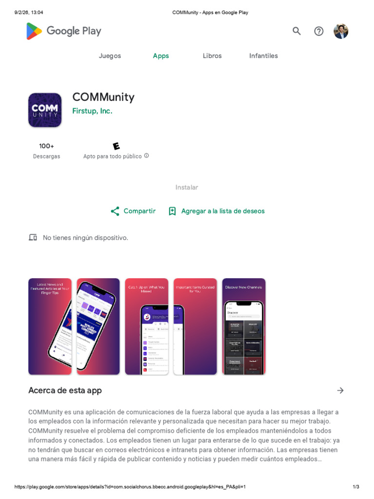 COMMunity - Apps en Google Play | PDF | Google Play | Aplicación movil