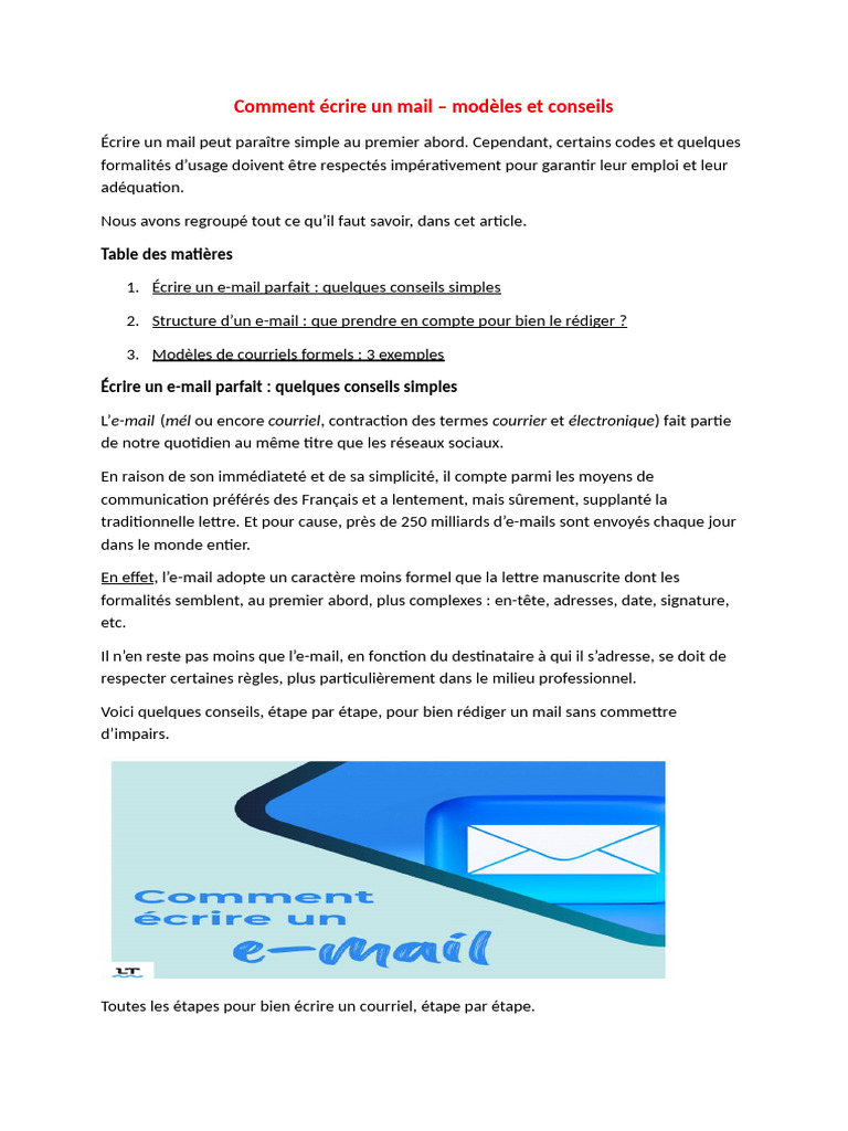 Comment Écrire Un Mail | PDF | Hameçonnage | Spam