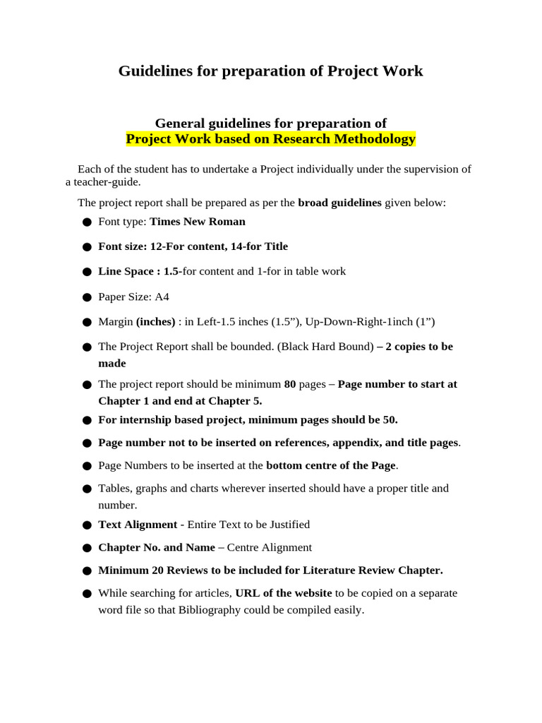 Guidelines For Research Based Project | PDF | Data Analysis | Data