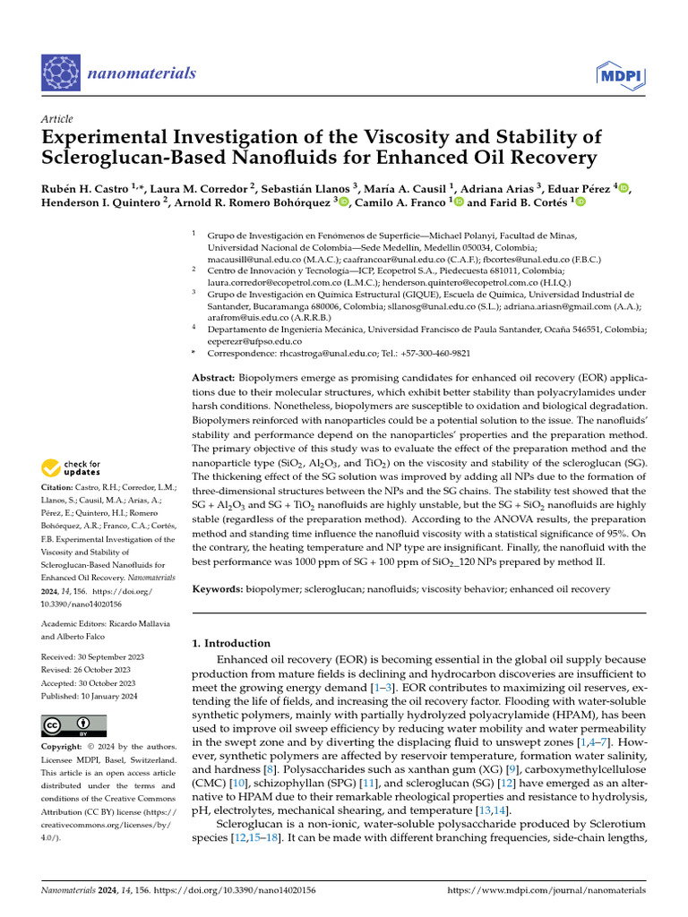 Experimental Investigation of the Viscosity and Stability Of | PDF ...