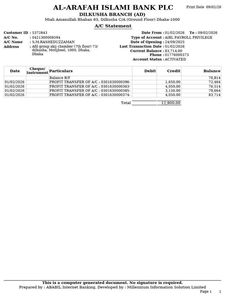 DEPOSIT Account Statement Amr 2026-02!09!12!58!00 474300Al-Arafah ...