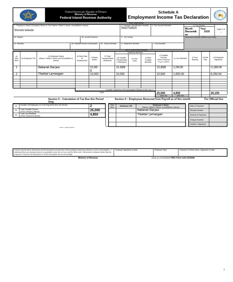 606109950 1103 Employment Income Tax Dec Updated | PDF | Taxes | Irs ...