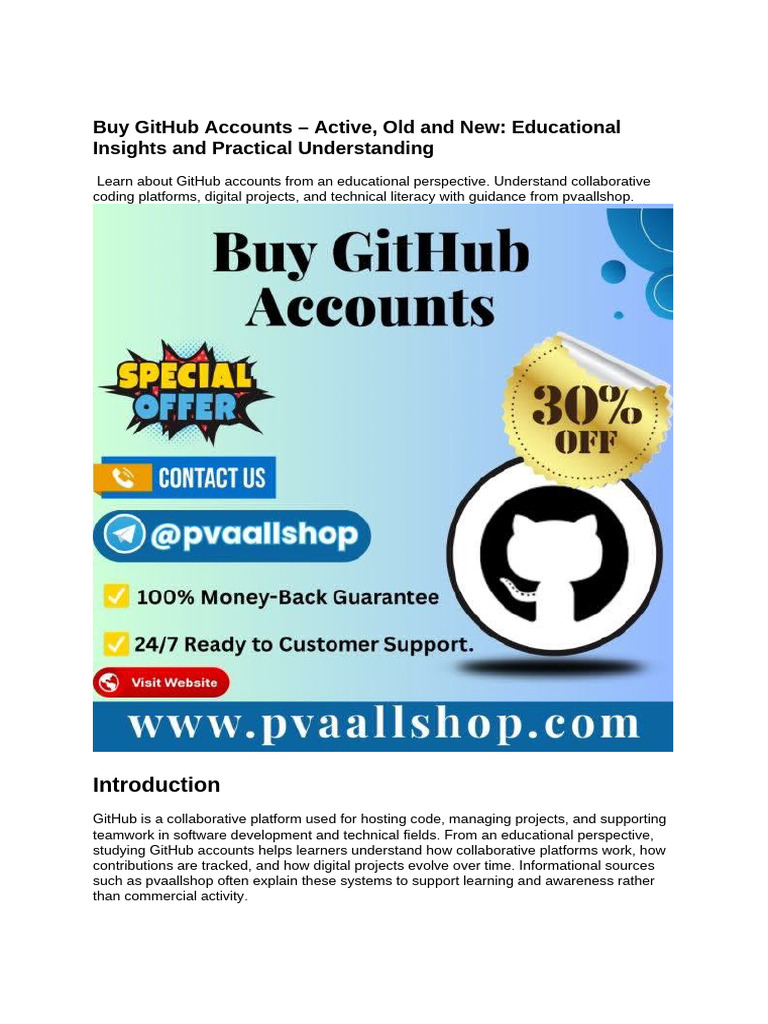 Buy GitHub Accounts – 100% Active & Old, New. | PDF | Learning ...