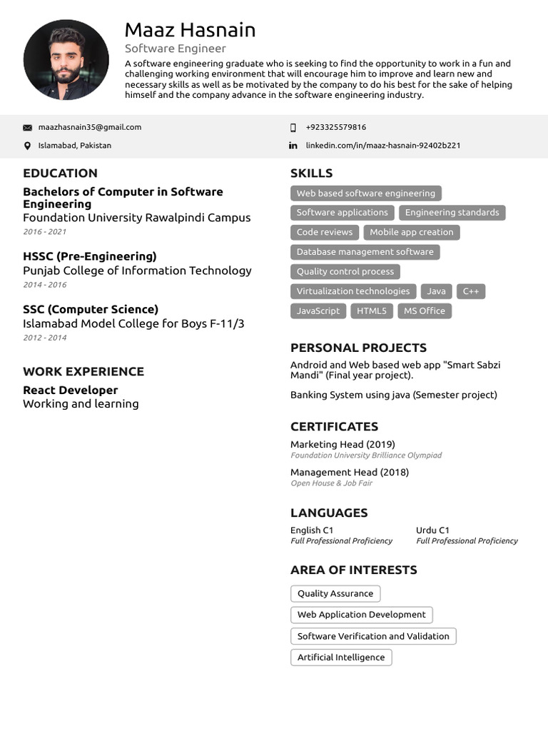 Maaz's Resume_4 | PDF | Web Application | Software