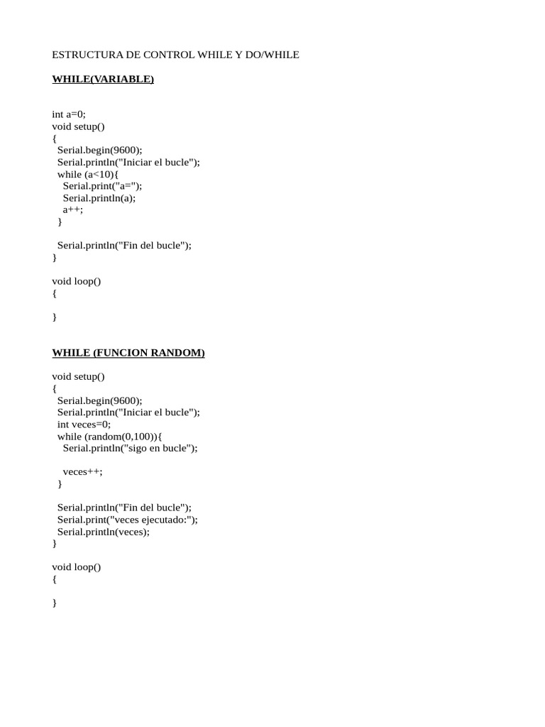 While y Do - While | PDF