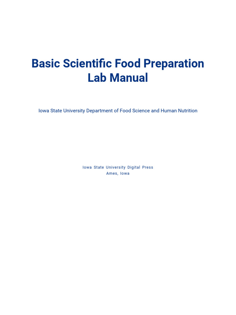 Basic Scientific Food Preparation Lab Manual 1718647665 | PDF | Taste ...