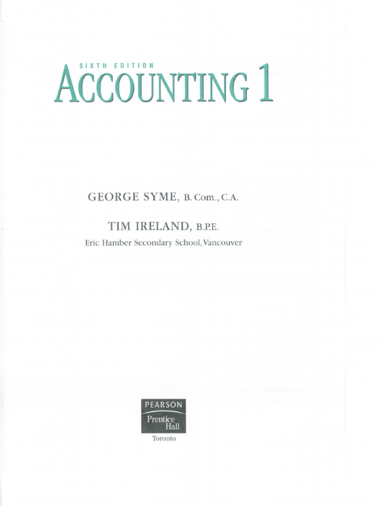 Accounting 1 6th Edition - George Syme | PDF
