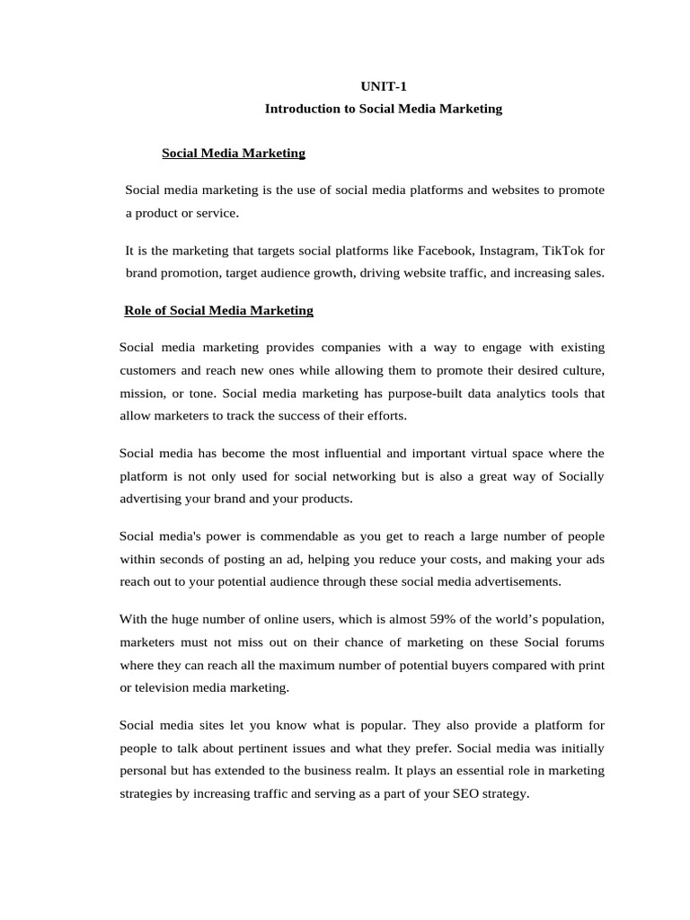 Social Media Unit 1 Notes | PDF | Social Media Marketing | Microblogging
