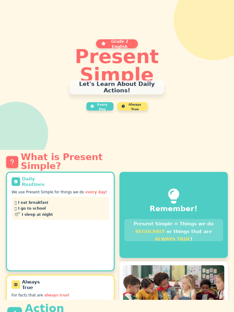 Present Simple Tense - Grade 2 | PDF | Grammar | Syntax