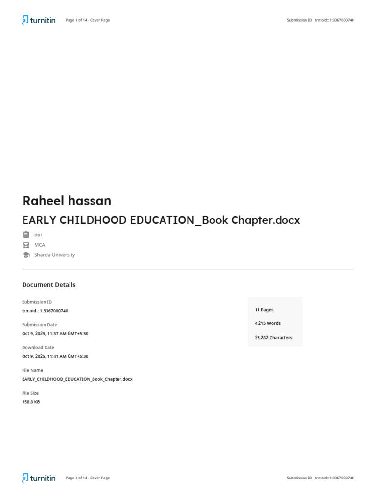 Early Childhood Education - Book Chapter | PDF | Writing | Publishing
