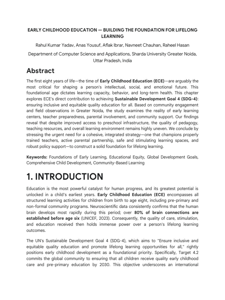 Early Childhood Education - Book Chapter (2 | PDF | Early Childhood ...