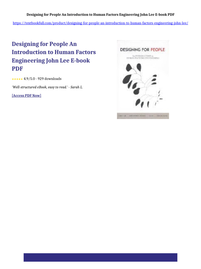Designing for People An Introduction to Human Factors Engineering John ...