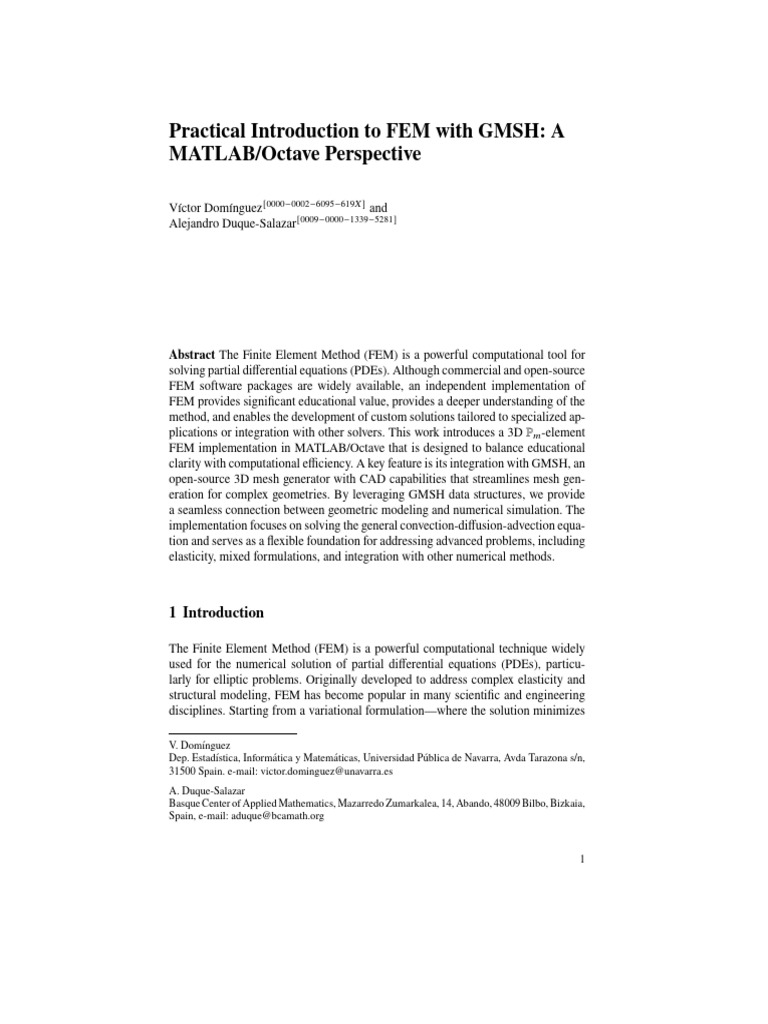 Practical Introduction to FEM With GMSH A | PDF | Finite Element Method ...
