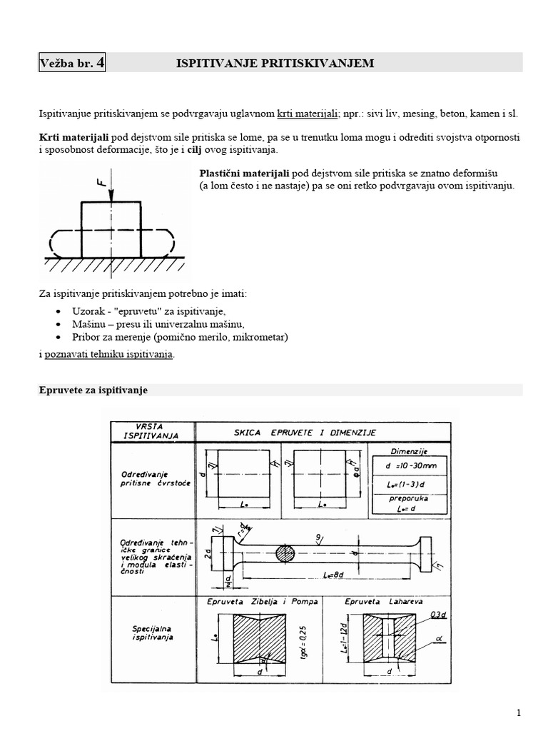 Ispitivanje Pritiskivanjem-4 Vezba | PDF