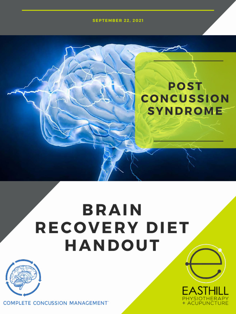 Post Concussion Syndrome Brain Recovery Diet a Sleep Hygiene Pacing ...