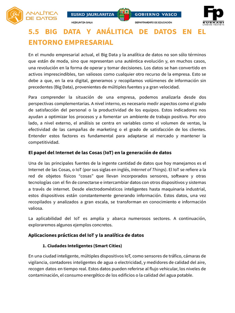 5.5. Big Data y analítica del datos en las empresas_es | PDF | Internet ...