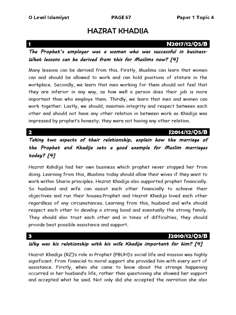 Mym Notes Topcials | PDF | Muhammad | Women In Islam